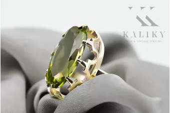 Vintage style  Žltý peridot 14k žlté zlato vrc253y